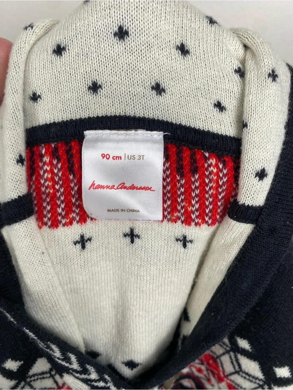 Hanna Andersson Sno Happy Sweater Romper 3T